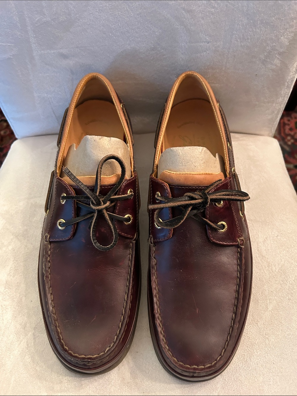 Sperry Men’s Boat Shoes in Burgundy Leather